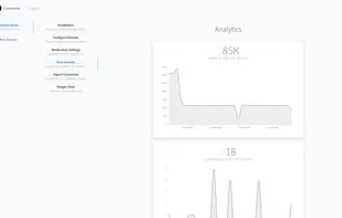Commento's dashboard includes various moderation tools, settings, statistics and other options.