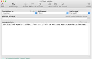 Write a text messaging (includes ability to send custom text messages as well).