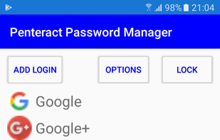 Penteract Password Manager screenshot 1