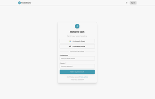 The PocketStarter boilerplate includes several login and OAuth methods.