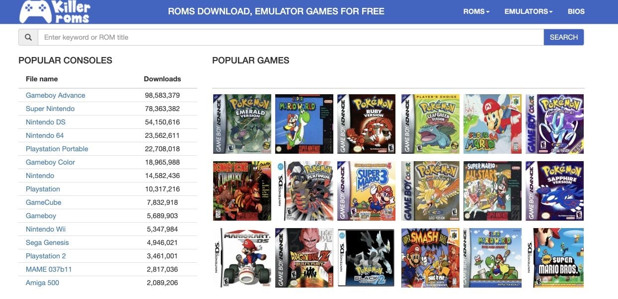 Roms Download, Best Free Emulator Games Site