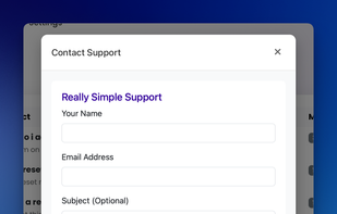 Embeddable support form in your website