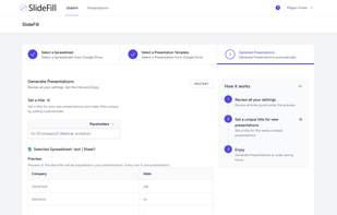 SlideFill step 3: check all of your settings and confirm all is correct