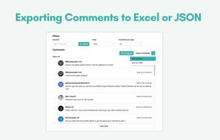 Exporting Comments to Excel or JSON