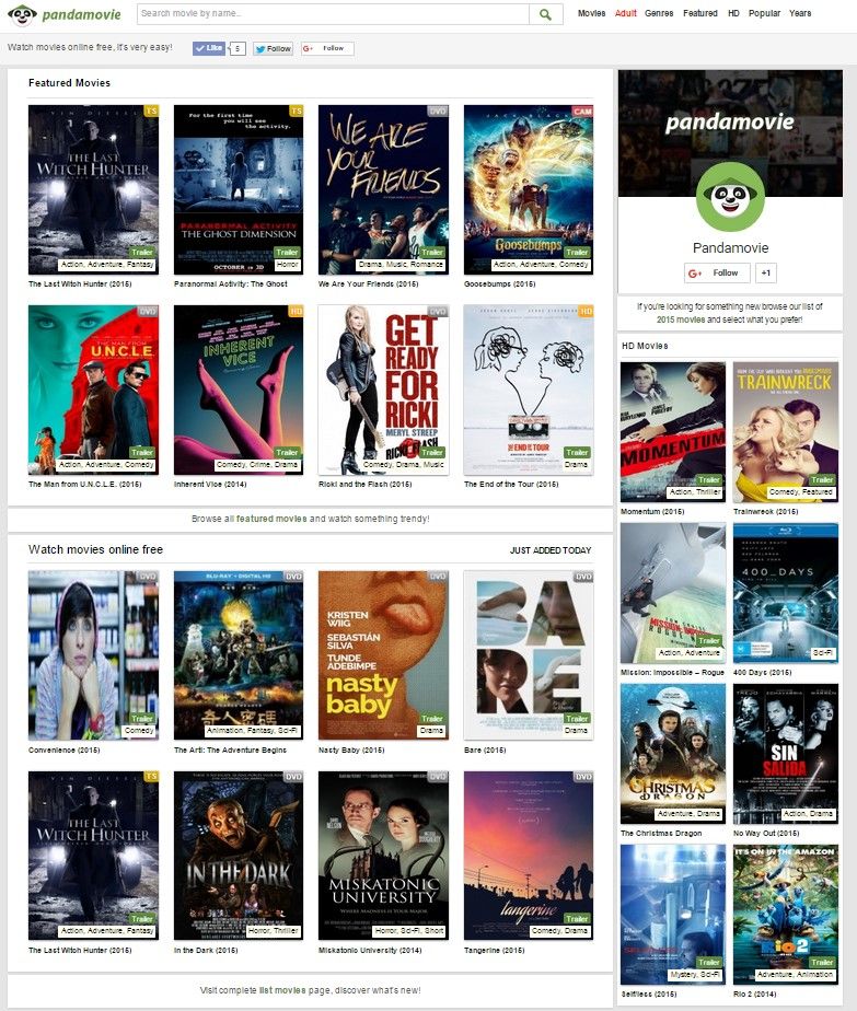 PandaMovie.Net Alternatives Movie Streaming Services Similar