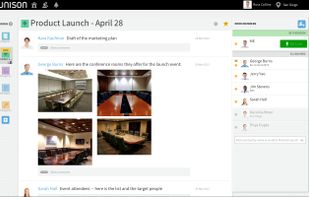 Quickly share updates, feedback, pictures -- or talk live with voice