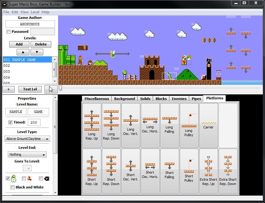 Mario Editor – Downloadable Game