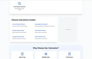 Home page of Volumecalculato.co (Third Screenshot)
