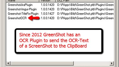 GreenShot OCR-PlugIn