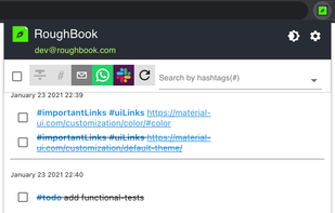 Strike notes when done and even hide striked notes using settings.
