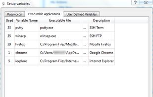 Define executable applications for use in custom commands
