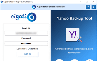 Cigati Yahoo Email Backup Tool screenshot 1