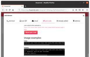 Join code from HusarNet Dashboard.