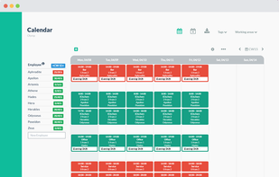 Single calendar view with employees and the allocated shifts, utilized and free hours and map it to departments/locations