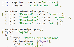 Esprima screenshot 1