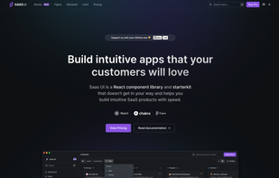 SAAS UI landing page