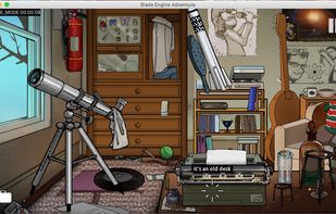 A screenshot from the running test of a tutorial game