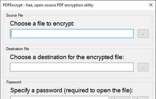 The main PDFEncrypt interface.  It's easy to use.