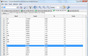 tlCorpus corpus wordlist