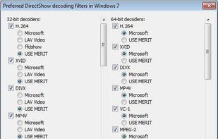 Win7DSFilterTweaker screenshot 1