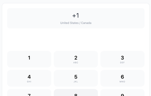 Simple dialer interface, enter any phone number and call directly from your browser