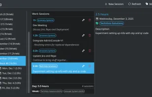 Work Log screenshot 1
