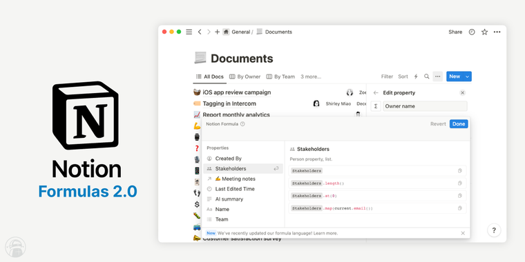 Notion Formulas 2.0: Enhanced formula feature for simplified writing and diverse outputs image