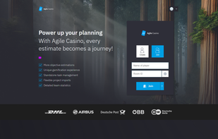 The homepage lets you create
or join a game. The design is
clean and easy to use