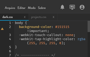 The editor itself (mobile version)