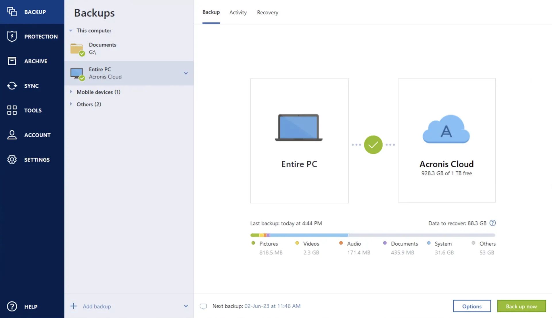 acronis true image copying an open file