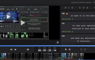 Sync Editor is the ideal tool for rapid review and clean up of ASR transcripts. It provides an interactive editing interface for synchronized transcripts built to meet the needs of media, journalism, legal, corporate and more. The SyncEditor puts you in full control of your transcript allowing you to make text and timing edits to your document and cues.