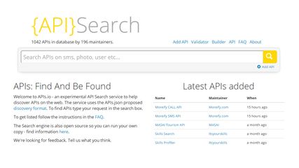 API Search screenshot 1