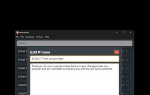 PhraseVault Phrase Add / Edit Screen