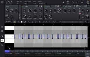 BAM Composer panel - piano roll MIDI clip editor