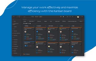 Kanban board in SuitePro-G - dark mode