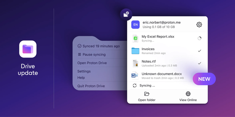Proton Drive introduces a refreshed macOS app and is now available on Windows on ARM image