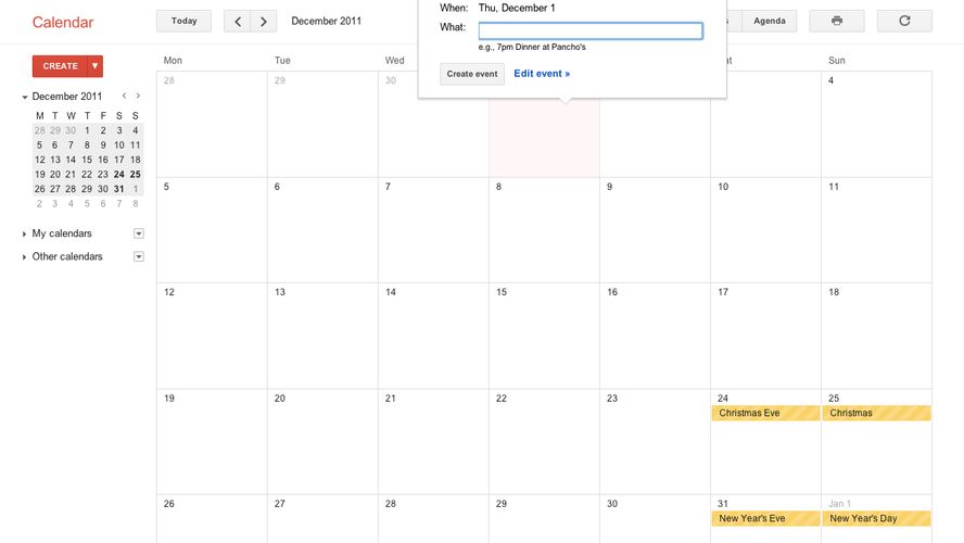 Google Calendar: Multi-platform calendar tool that lets you fill in ...