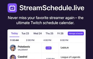 Calendar for Twitch Schedules