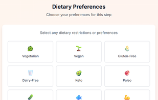 Select Dietary preferences.