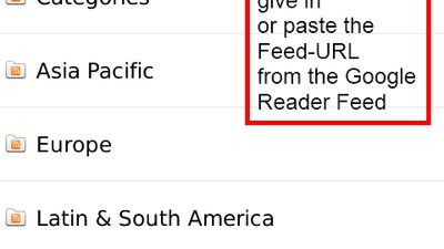 Paste Feed-URL from Google Reader Feed