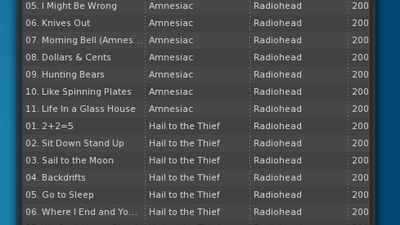 Sonata windows with the current playlist shown.