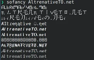 Example: Usage of sofancy to generate alternatives to the text "AlternativeTo.net" inside a terminal emulator