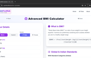 Advance BMI calculator