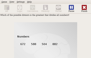 An example of a calculation game