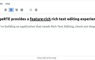 HugeRTE editor screenshot example