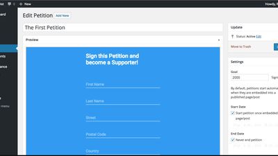 Petition Setup in WordPress