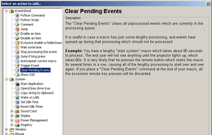 Macro/Actions window