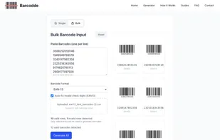 Bulk Barcode Generator  Preview
