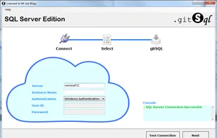 1. Connect
Using Windows Authentication or SQL Server Authentication
Local and Remote instances supported

Console for viewing connection status