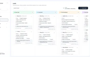 Leads Kanban Board | Enrollment Pipeline